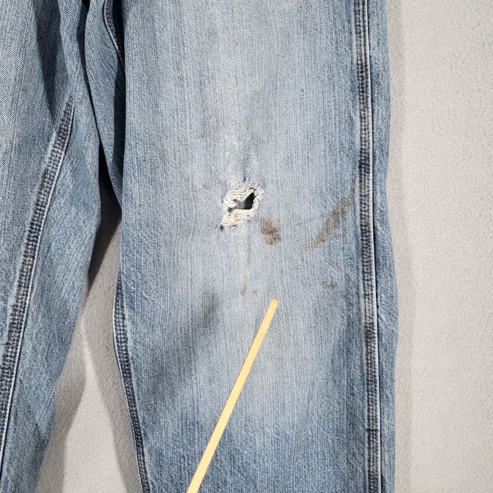 Carhartt Jeans Men's 32x29 Light Wash Denim Relaxed Fit Distressed Workwear Pant - Picture 4 of 16